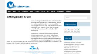 
                            7. www.myklm.org - Corporate Authentication Login Services |