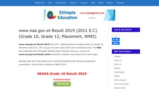 
                            9. www.nae.gov.et Result 2018 (2010 EC)