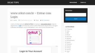 
                            6. www.orkut.com.br – Entrar com Login - Dicas Tops