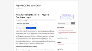
                            4. www.Paycomonline.com – Paycom Employee Login