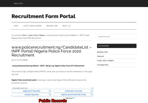 
                            6. www.policerecruitment.ng/CandidateList - (NPF Portal) Nigeria Police ...