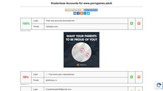 
                            2. www.porngames.adult - kostenlose Accounte, Parolen und Logine