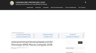 
                            8. www.promocaomarcascampeas.com.br- Promoção APAS Marcas ...