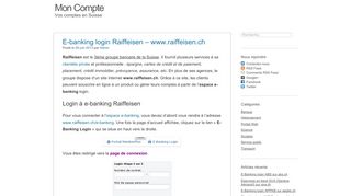 
                            13. www.raiffeisen.ch e-banking login Raiffeisen - Mon-compte.ch