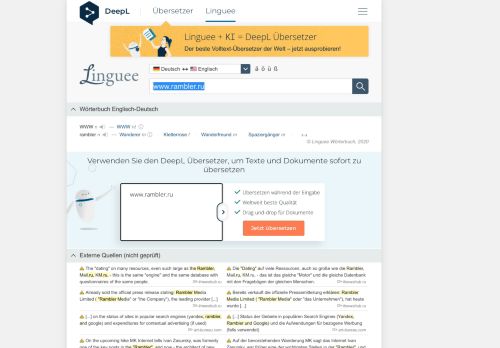 
                            11. www.Rambler.ru - Deutsch-Übersetzung – Linguee Wörterbuch