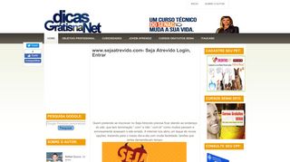 
                            4. www.sejaatrevido.com- Seja Atrevido Login, Entrar ~ Dicas Grátis 2016