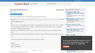 
                            3. www.skyfriendship.com Complaints