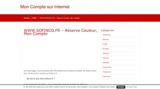 
                            8. WWW.SOFINCO.FR - Réserve Couleur, Mon Compte