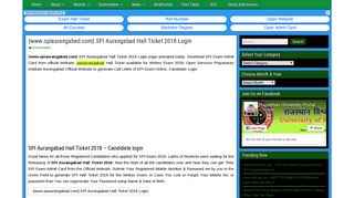 
                            9. {www.spiaurangabad.com} SPI Aurangabad Hall Ticket 2018 Login