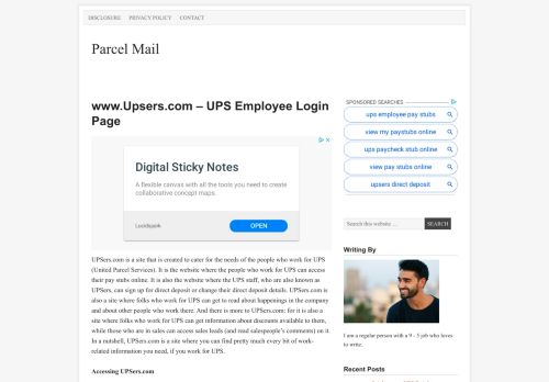 
                            12. www.Upsers.com – UPS Employee Login Page - Parcel Mail