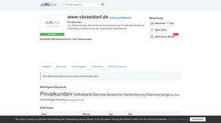 
                            10. www.vbrastdorf.de - Privatkunden - URLStat