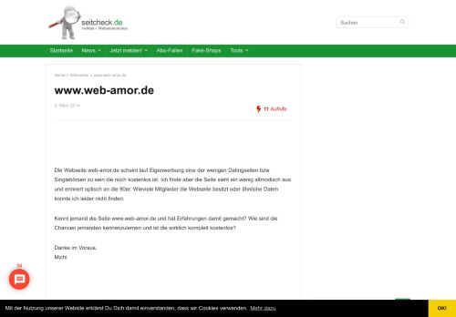 
                            9. www.web-amor.de » ERFAHRUNGSBERICHTE - Seitcheck