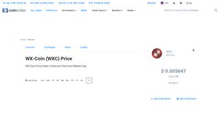 
                            8. WX-Coin (WXC) Price, Chart, Value & Market Cap | ...