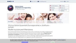 
                            8. Wyższa Szkoła Gospodarki Euroregionalnej w Józefowie | Kontakt