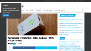 
                            5. Wzmacniacz sygnału Wi-Fi Actina Cerberus P6805 - praktyczny test ...