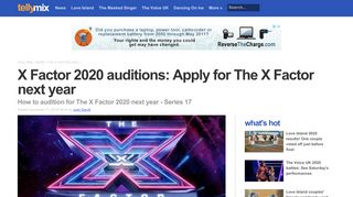 
                            5. X Factor 2019 auditions: Apply for The X Factor next year | The X ...