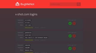 
                            5. x-shot.com passwords - BugMeNot
