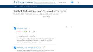 
                            2. X Unlock Tool Username And Password - free download suggestions