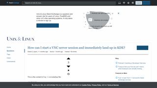 
                            3. x11 - How can I start a VNC server session and immediately land up ...