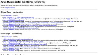 
                            7. X2Go Bug reports: maintainer (unknown)
