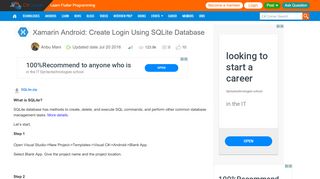
                            8. Xamarin Android: Create Login Using SQLite Database - C# Corner