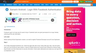 
                            6. Xamarin Android - Login With Facebook Authentication - C# Corner