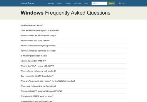 
                            7. XAMPP FAQs for Windows