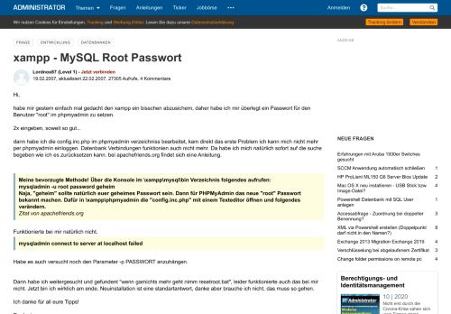 
                            13. xampp MySQL Root Passwort - Administrator