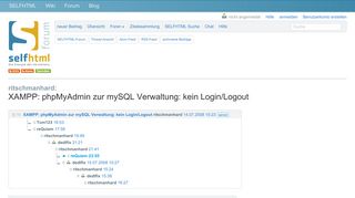 
                            3. XAMPP: phpMyAdmin zur mySQL Verwaltung: kein Login/Logout von ...