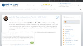 
                            10. XAMPP Tutorial und HowTo für MAC OS X - Webmasters Fernakademie