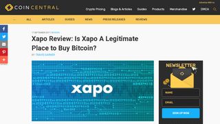 
                            12. Xapo Review: Is Xapo A Legitimate Place to Buy Bitcoin? - CoinCentral
