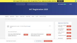 
                            2. XAT Registration 2020, XAT Application Form - Apply Online here
