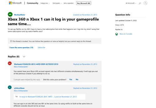 
                            3. Xbox 360 n Xbox 1 can it log in your gameprofile same time ...