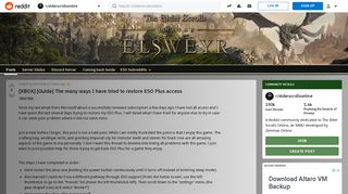 
                            9. [XBOX] [Guide] The many ways I have tried to restore ESO Plus ...