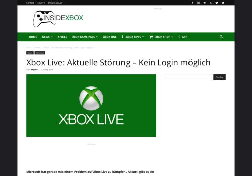 
                            10. Xbox Live: Aktuelle Störung - Kein Login möglich » InsideXbox.de