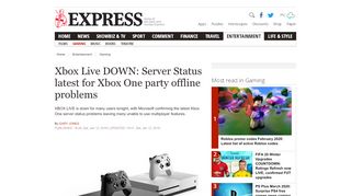 
                            7. Xbox Live DOWN: Server Status latest for Xbox One party offline ...