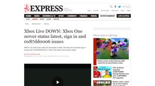 
                            11. Xbox Live DOWN: Xbox One server status latest, sign in and ...