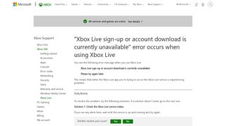 
                            6. Xbox Live Error Message | Sign-up or Account Download Error for ...
