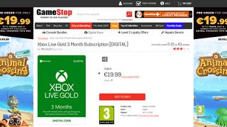 
                            6. Xbox Live Gold 3 Month Subscription Gamestop