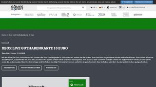 
                            13. Xbox LIVE Guthabenkarte 10 Euro - Gamesrocket