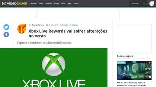 
                            12. Xbox Live Rewards vai sofrer alterações no verão - VideoGamer ...