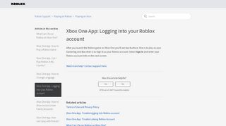 
                            1. Xbox One App: Logging into your Roblox account – Roblox Support
