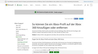 
                            1. Xbox-Profil auf der Xbox 360 Konsole hinzufügen oder entfernen