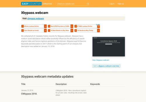 
                            12. Xbypass (Xbypass.webcam) - CWbypass 2018. - Easycounter