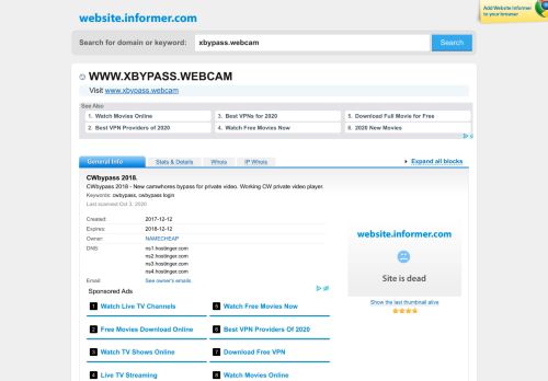
                            10. xbypass.webcam at WI. CWbypass 2018. - Website Informer
