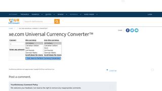 
                            2. xe.com Universal Currency Converter™ - YourDictionary