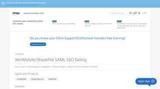 
                            1. XenMobile/ShareFile SAML SSO failing - Support & Services - Citrix