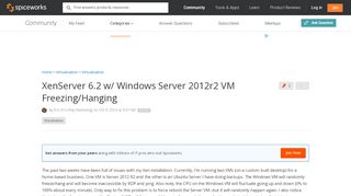 
                            1. XenServer 6.2 w/ Windows Server 2012r2 VM Freezing/Hanging ...