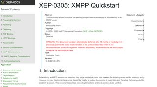 
                            3. XEP-0305: XMPP Quickstart