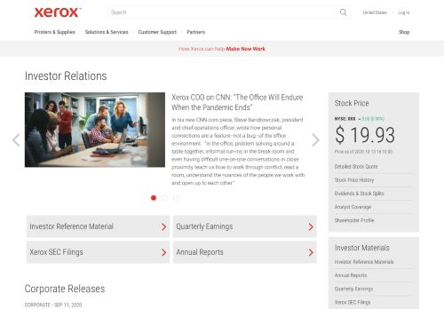 
                            13. Xerox Investor Relations | Xerox Newsroom